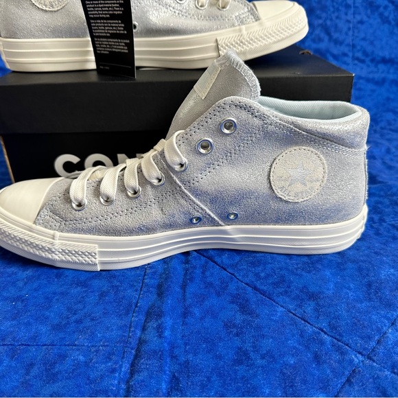 Converse Chuck Taylor All Star Mid Top Madison Silver Metallic NEW Women’s 11 - Picture 2 of 8